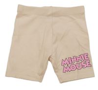 Světlerůžové elastické kraťasy s nápisem Disney,