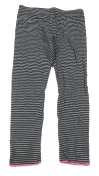 Tmavošedo-bílé pruhované legíny Hema