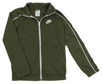 Khaki sportovní propínací mikina s logem Nike