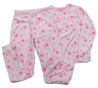 Světlerůžové plyšové pyžamo s hvězdami M&Co.