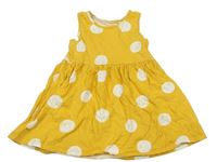 Žluté puntíkaté bavlněné šaty George