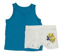 2set - Azurový nátělník + bílé trenýtky s Paw Patrol