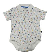 Bílé polo body s plachetnicemi Jojo Maman Bébé
