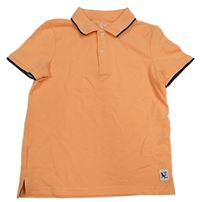 Neonově oranžové polo tričko s proužky C&A