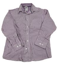 Purpurovo-bílá proužkovaná košile C&A