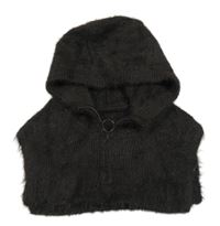 Kávová chlupatá svetrová vsadka s kapucí H&M