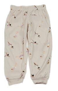 Světlerůžové sametové tepláky s baletkami Peacocks 