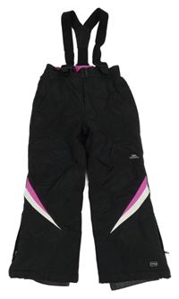 Černé funkční šusťákové oteplovačky s odepínacími kšandami Trespass