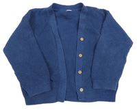 Tmavomodrý vzorovaný propínací svetr M&S