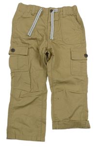 Béžové plátěné cargo kalhoty Smile