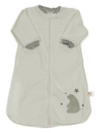 Bílošedý fleecový spací pytel s medvídkem Cozy cub