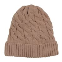 Starorůžová pletená zateplená čepice 