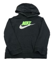 Černá mikina s logem a kapucí Nike 