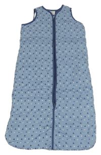 Modrý plátěný zateplený spací pytel se vzorem Topolino 