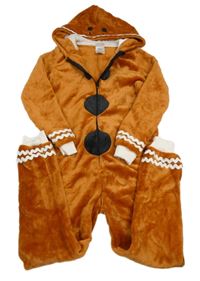 Medová chlupatá kombinéza s kapucí L&D