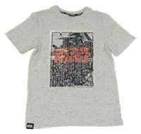 Šedé melírované tričko se Star Wars z překlápěcích flitrů C&A