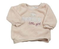 Broskvová chlupatá mikina s nápisem Ergee