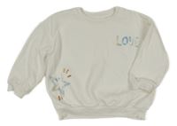 Bílá oversize mikina s nápisy George 