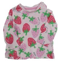 Světlerůžové triko s jahůdkami Matalan