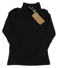 Nové - Černé žebrované triko s rolákem Next