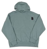 Modrošedá mikina s potiskem a kapucí Zara