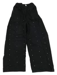 Černé culottes kalhoty s kamínky M&S