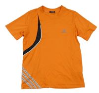 Oranžové funkční sportovní tričko s logem Adidas