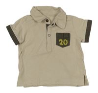 Béžové polo tričko s číslem 