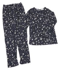 Tmavošedé pyžamo s vesmírem H&M