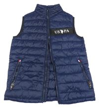 Tmavomodrá šusťáková prošívaná zateplená vesta U.S. Polo Assn