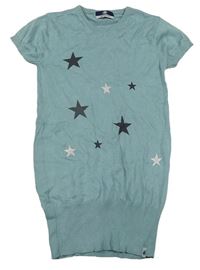 Modrošedé svetrové šaty s hvězdičkami JAKO-O