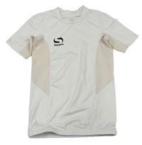 Bílo-světlebéžové funkční sportovní thermo tričko s logem Sondico