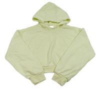 Citronová oversize crop mikina s motýlkem a kapucí PRIMARK