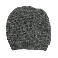 Šedá melírovaná žebrovaná čepice s flitry F&F