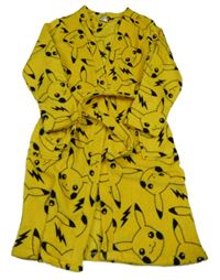 Žlutý plyšový župan s Pikachu a kapucí