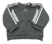 Tmavošedo-bílá mikina Adidas