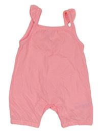 Neonově růžový melírovaný letní overal s volánky F&F