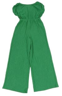 Zelený mačkaný kalhotový overal s průstřihy ZARA