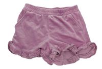 Růžové plyšové kraťasy s volánky little kids