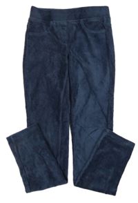 Tmavomodré žebrované sametové tregíny POCOPIANO