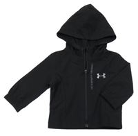 Černá šusťáková funkční bunda s logem a kapucí UNDER ARMOUR