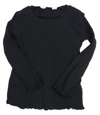 Černé žebrované triko H&M