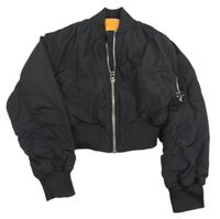 Černý šusťákový zateplený crop bomber H&M