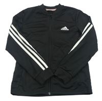 Černá sportovní propínací funkční mikina s logem Adidas