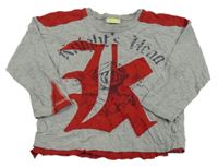 Šedo-červené triko s rytířem