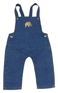 Modré laclové rifle se slonem