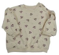 Krémová květovaná mikina s volánky F&F