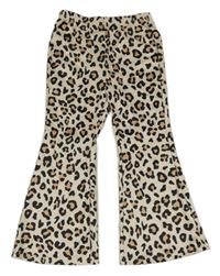 Béžové flare legíny s leopardím vzorem Shein