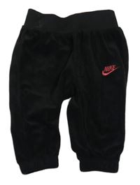 Černé plyšové tepláky s logem Nike