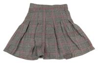 Černo-růžová kostkovaná skládaná sukně Matalan